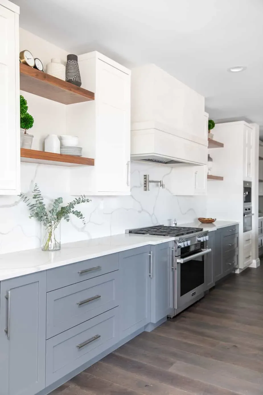 dark grey and white kitchen