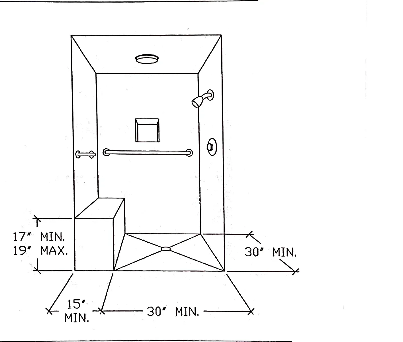 shower seat measurements