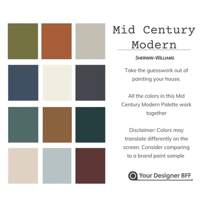 Mid Century Modern Color Palette