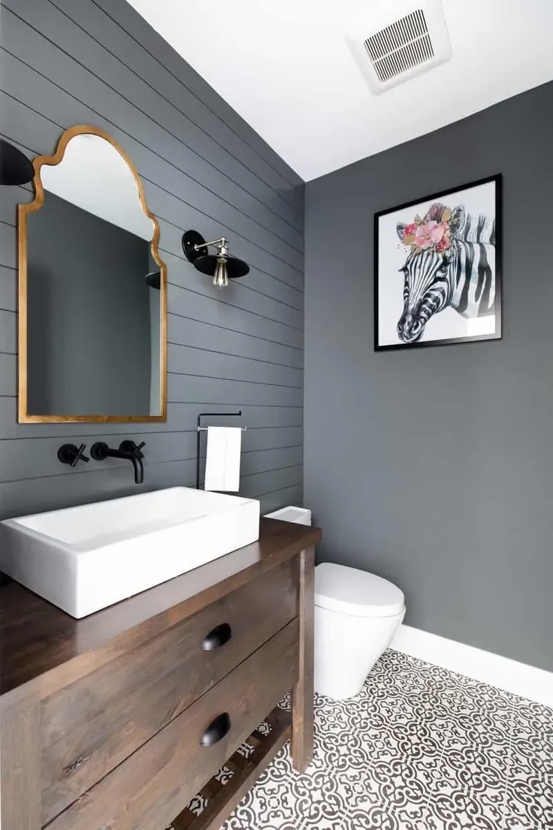 black powder room