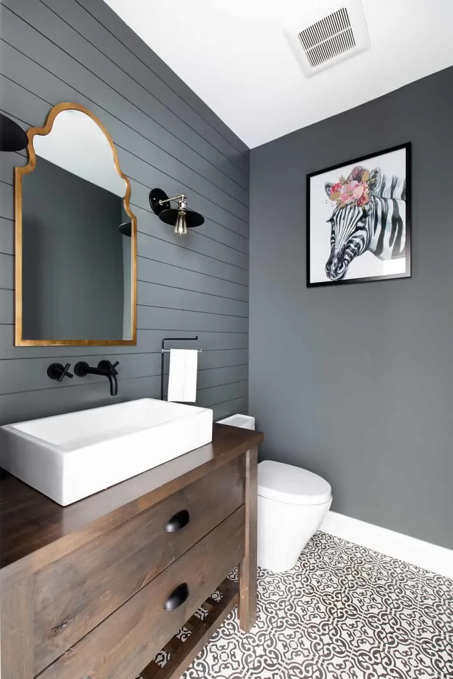 black powder room
