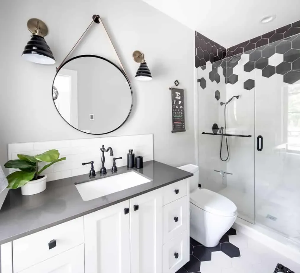 black and white bathroom design