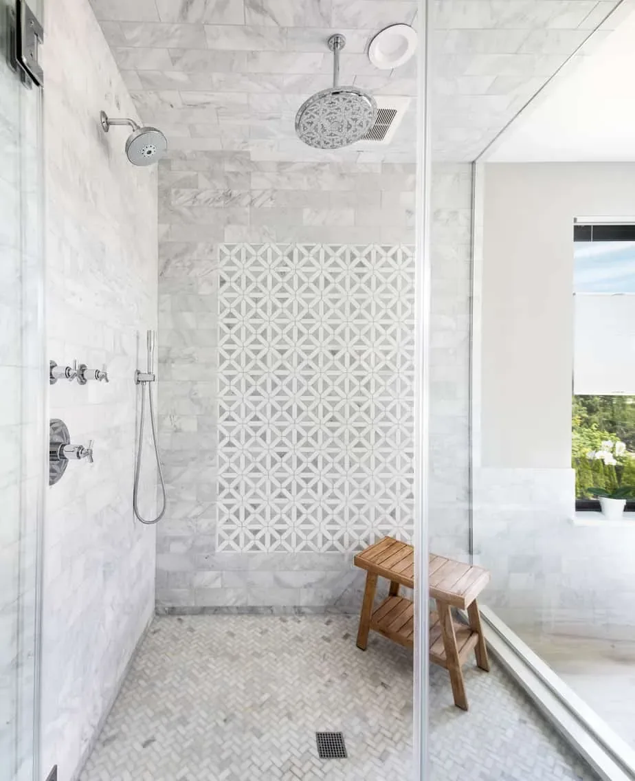 glass walk in shower