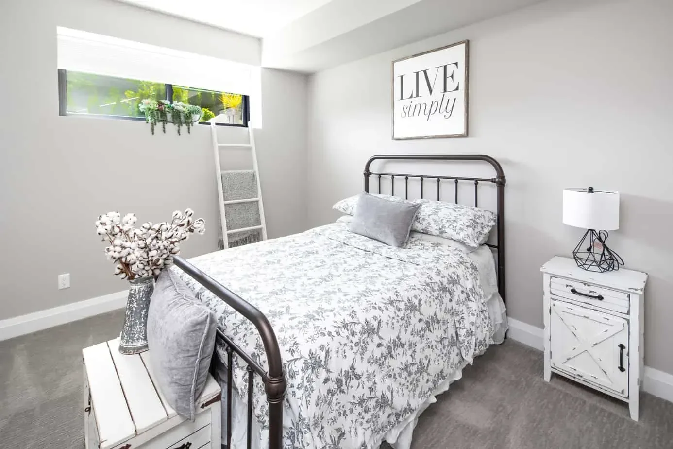 modern farmhouse guest bedroom