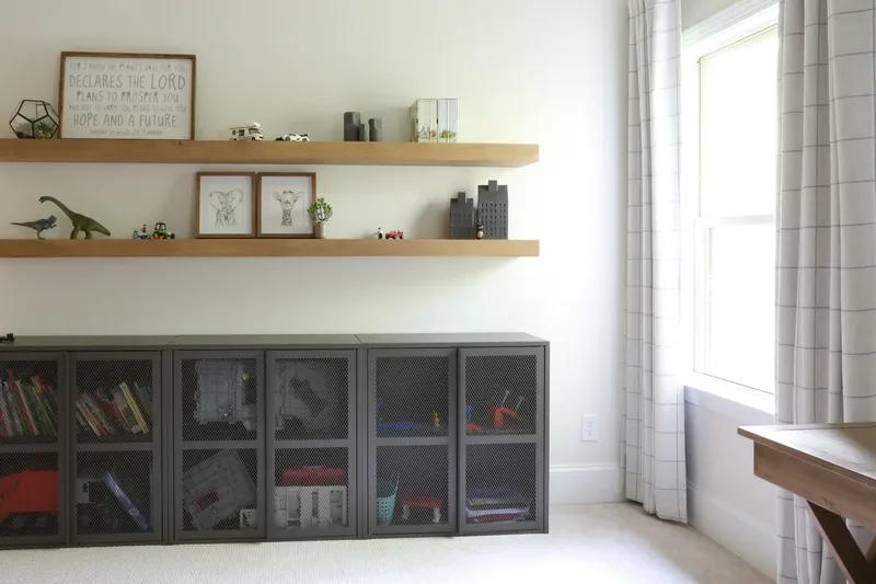 The cabinet run again from slightly to the right, window and desk edge entering the frame