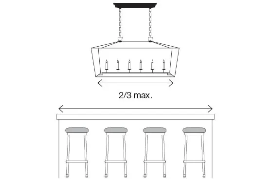 kitchen island lighting size