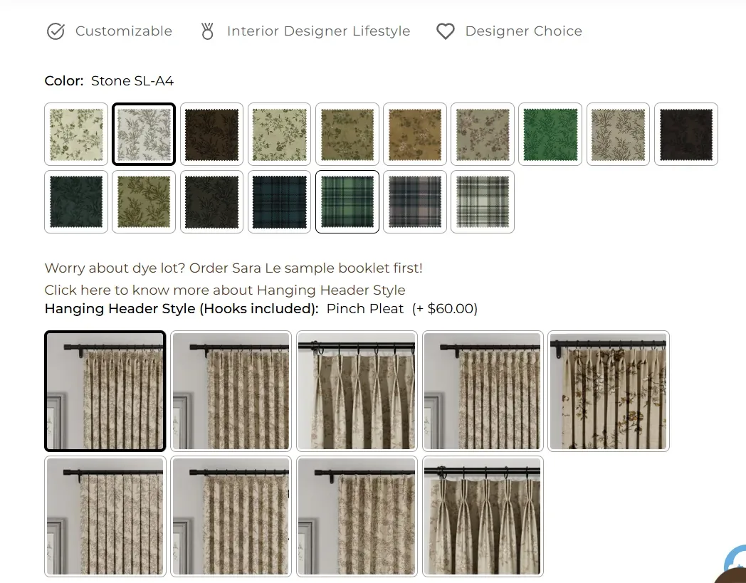 how to order curtains from twopages