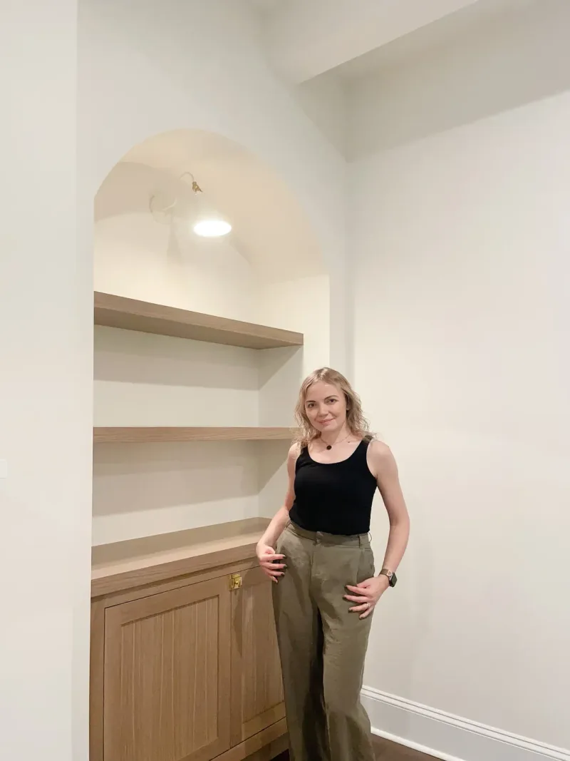 arched built in niche