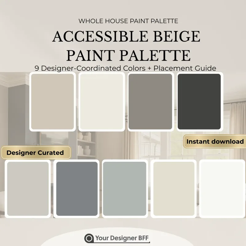 Accessible Beige SW 7036 whole-home paint palette