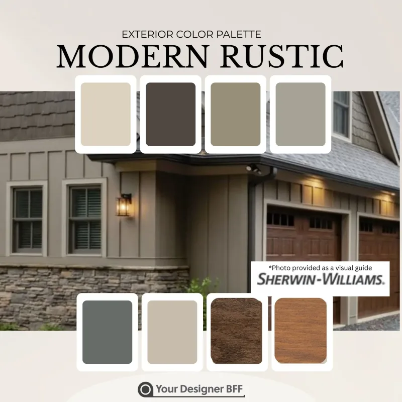 Modern rustic exterior paint palette