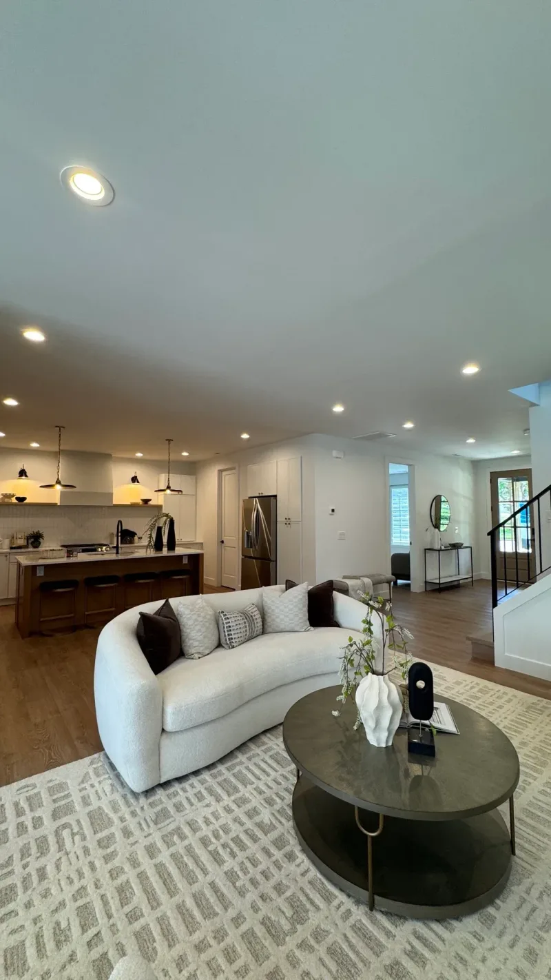 Open plan from the living room through to the kitchen