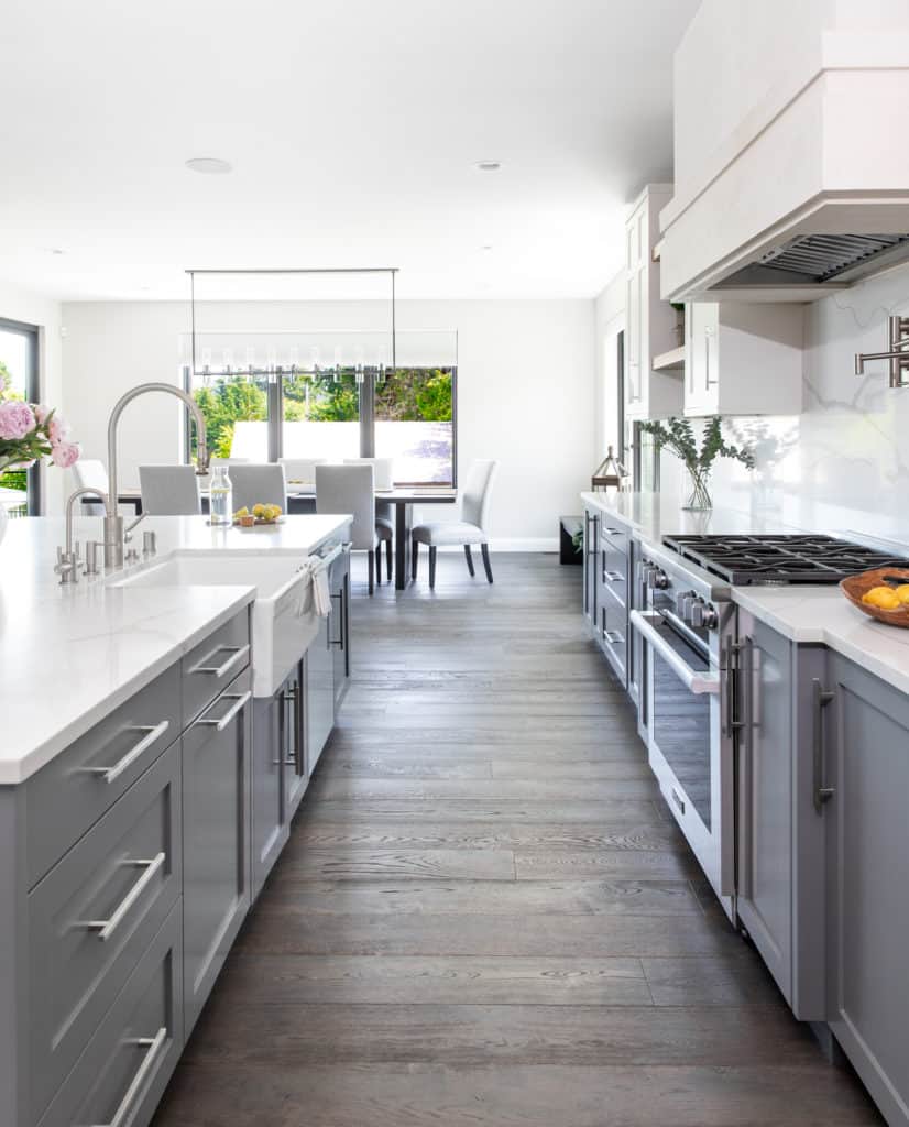 white and gray kitchen