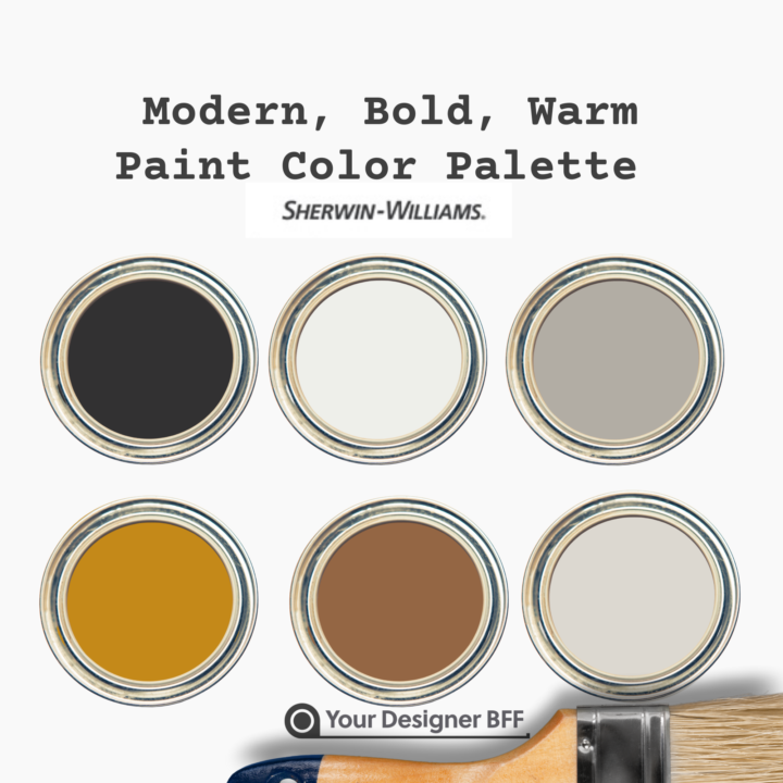 Modern, Bold, Warm Paint Color Palette for the whole house 