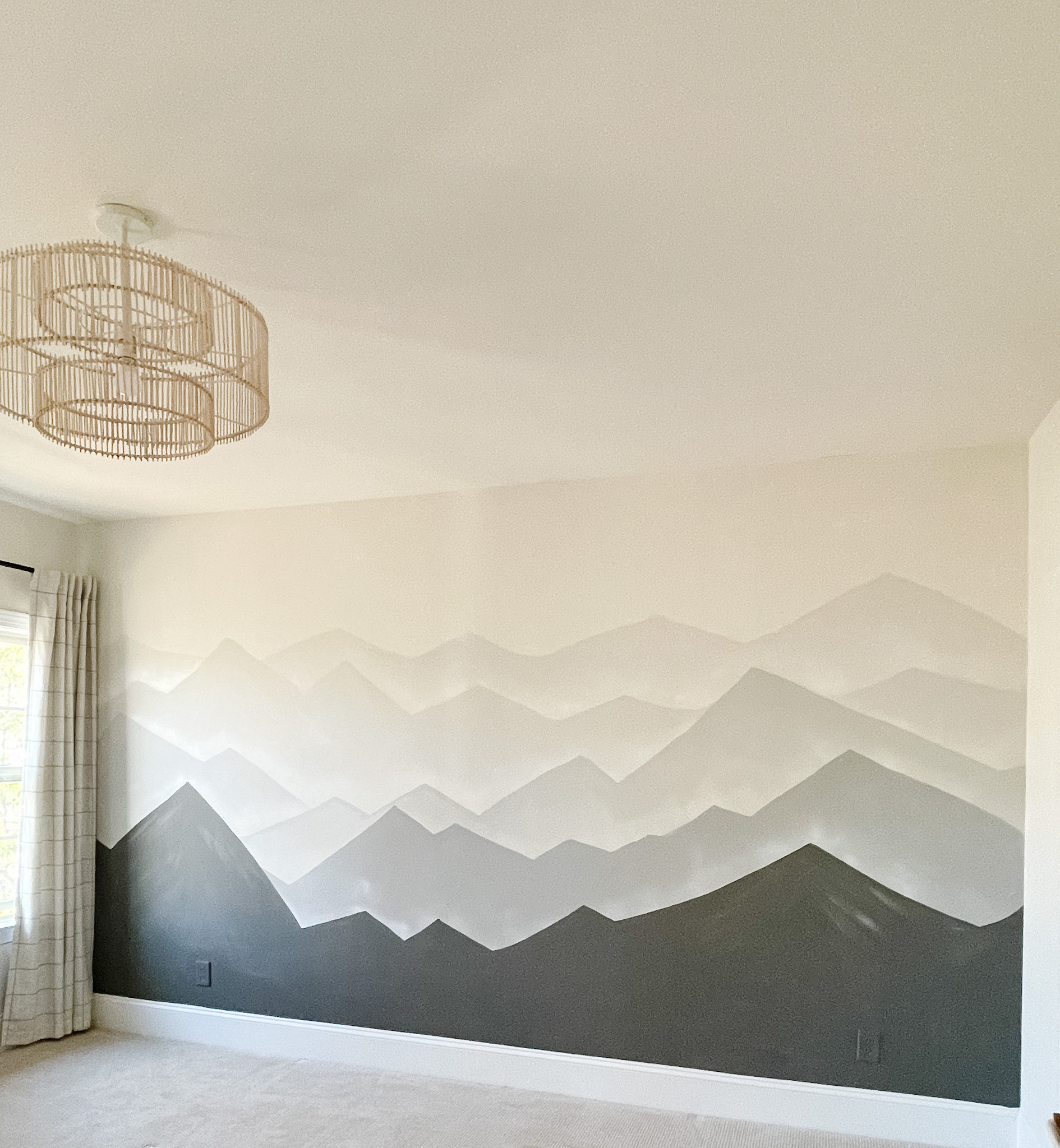 A simple step-by-step foggy mountain wall mural (beginner level) - Your ...