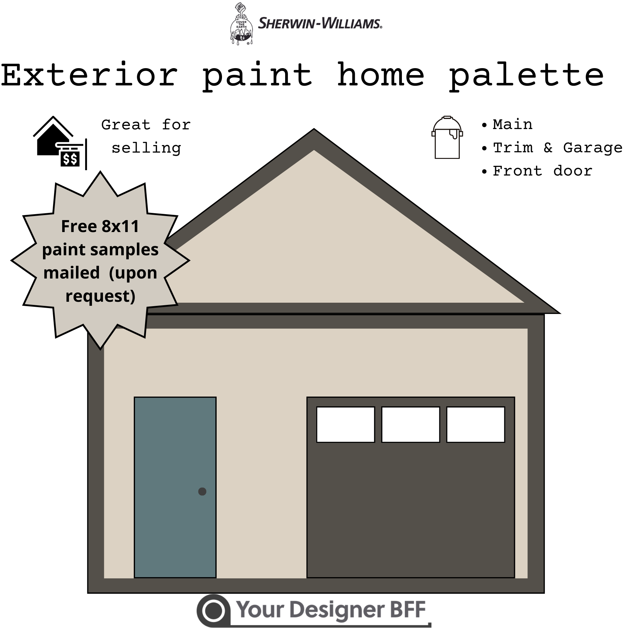 Dark Trim, Tan Body Exterior Paint Scheme