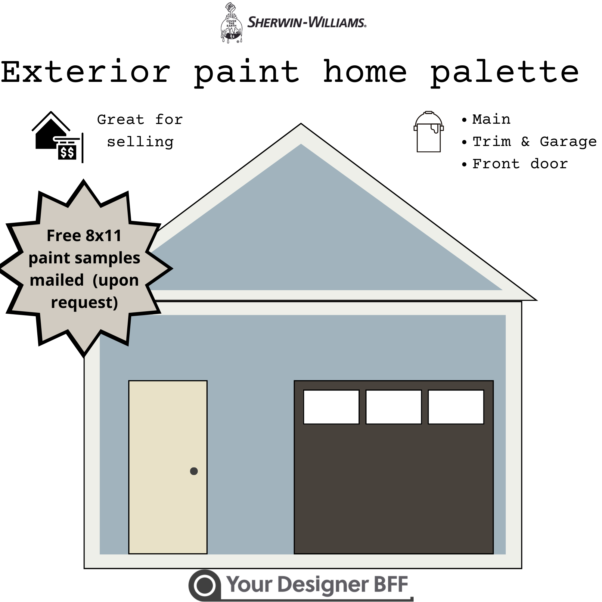 Coastal Blue Exteior Paint Palette