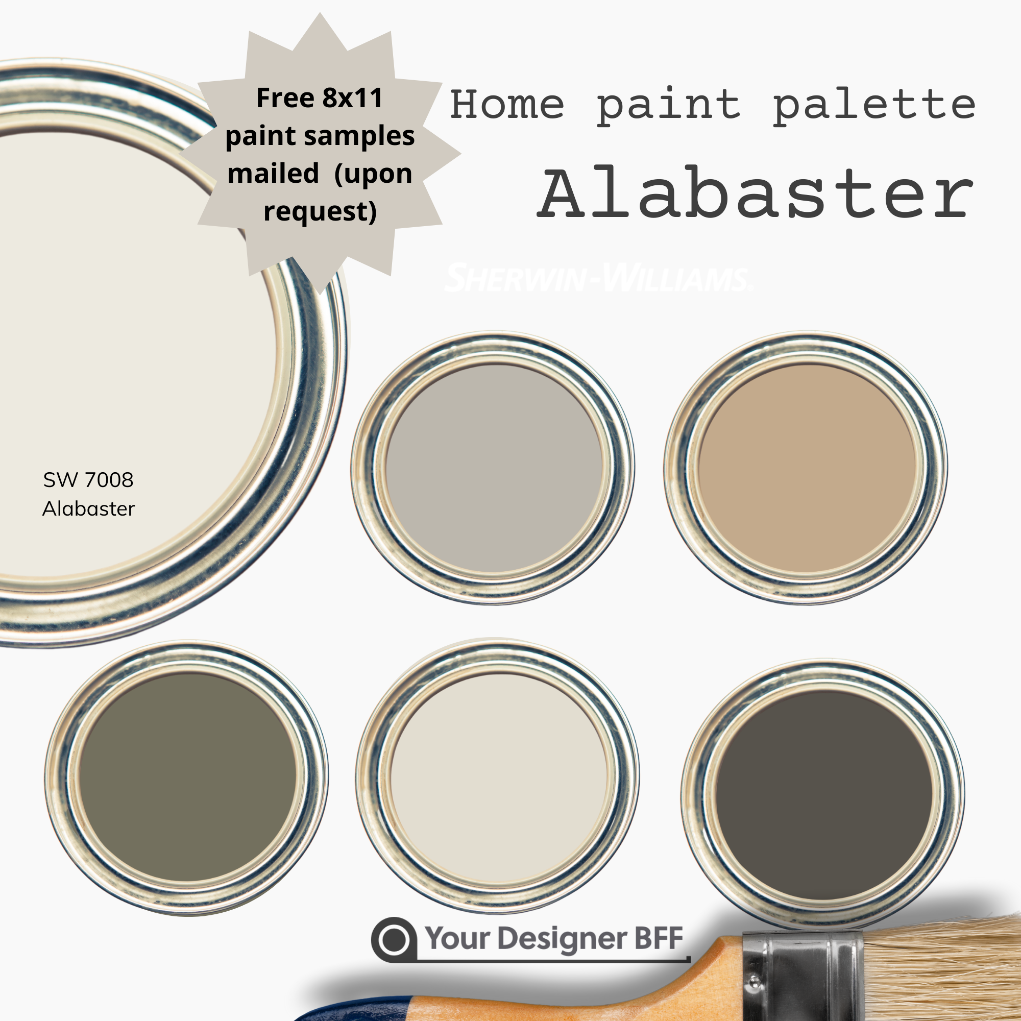 SW 7008 Alabaster Complementary Color Palette For Sherwin Williams