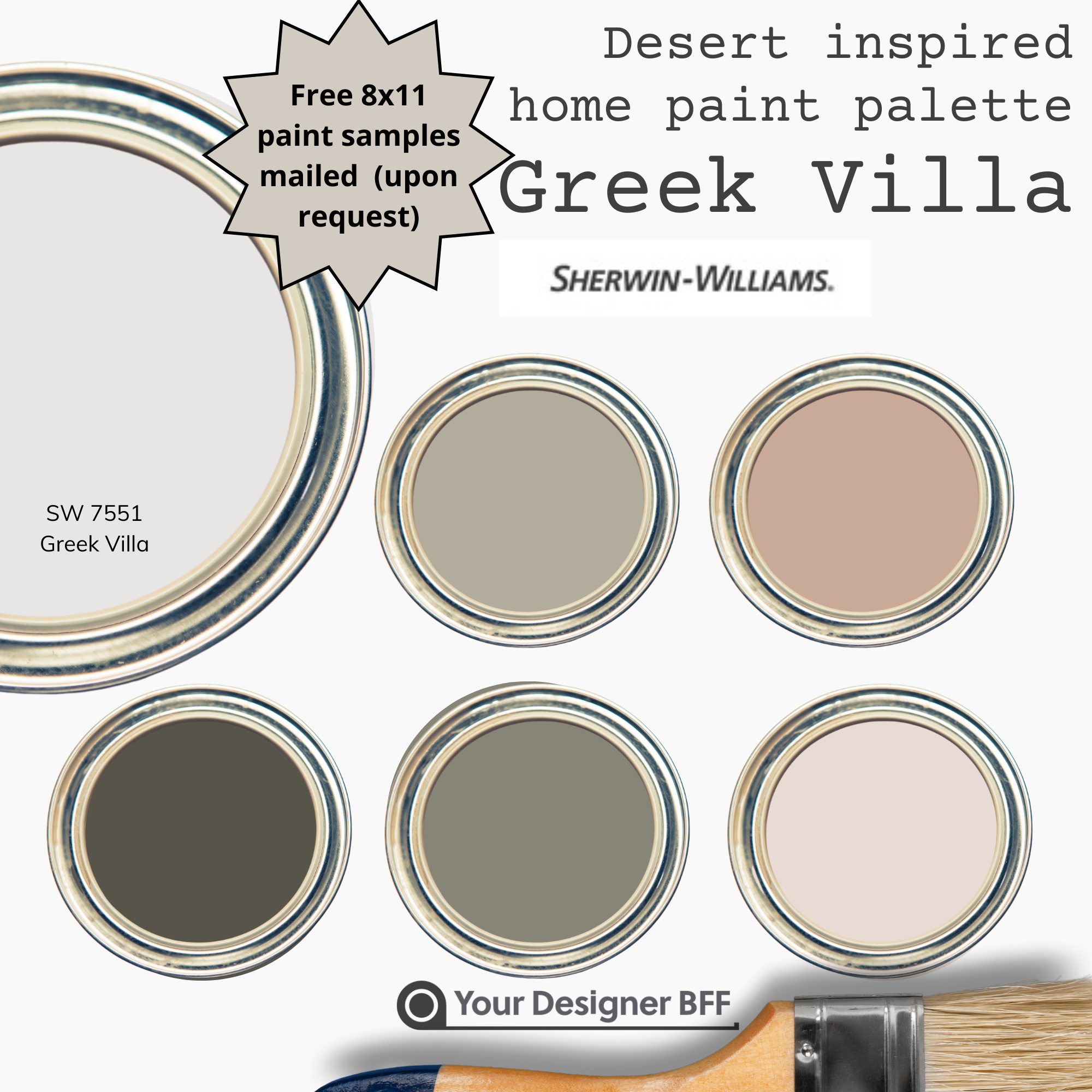 SW 7551 Greek Villa Complementary Color Palette For Sherwin Williams