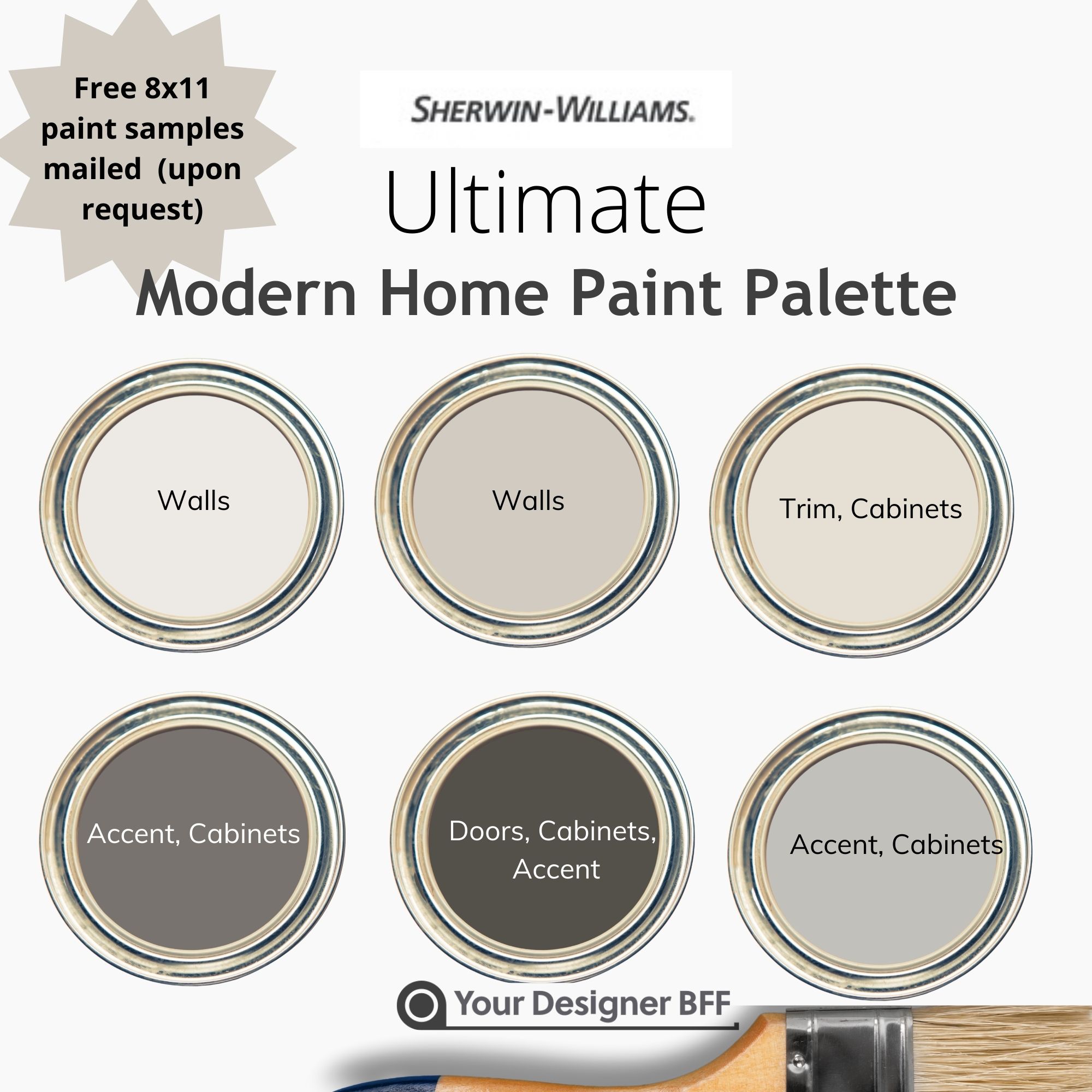 Whole House Modern Warm Neutrals Paint Palette