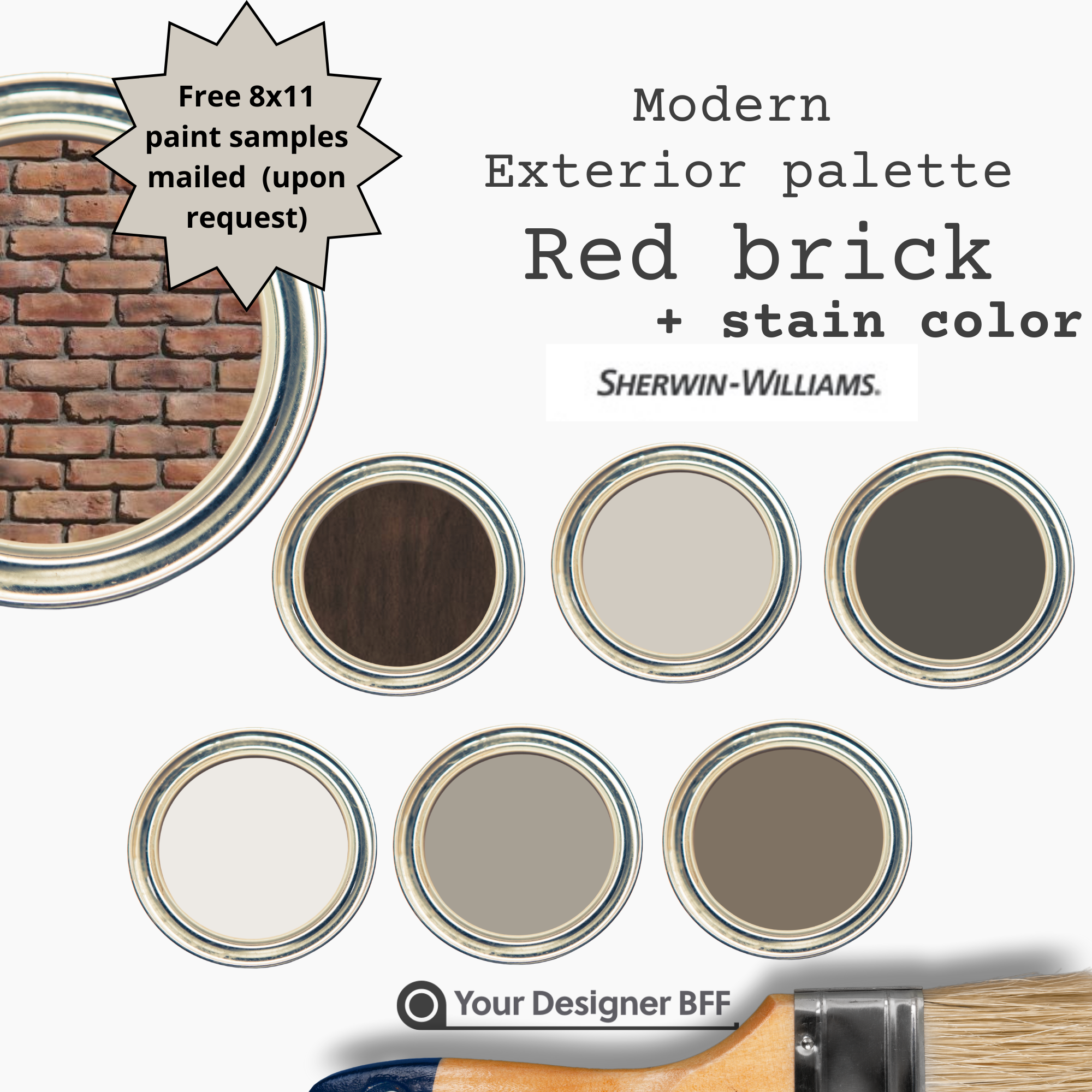 modern exterior palette for red brick